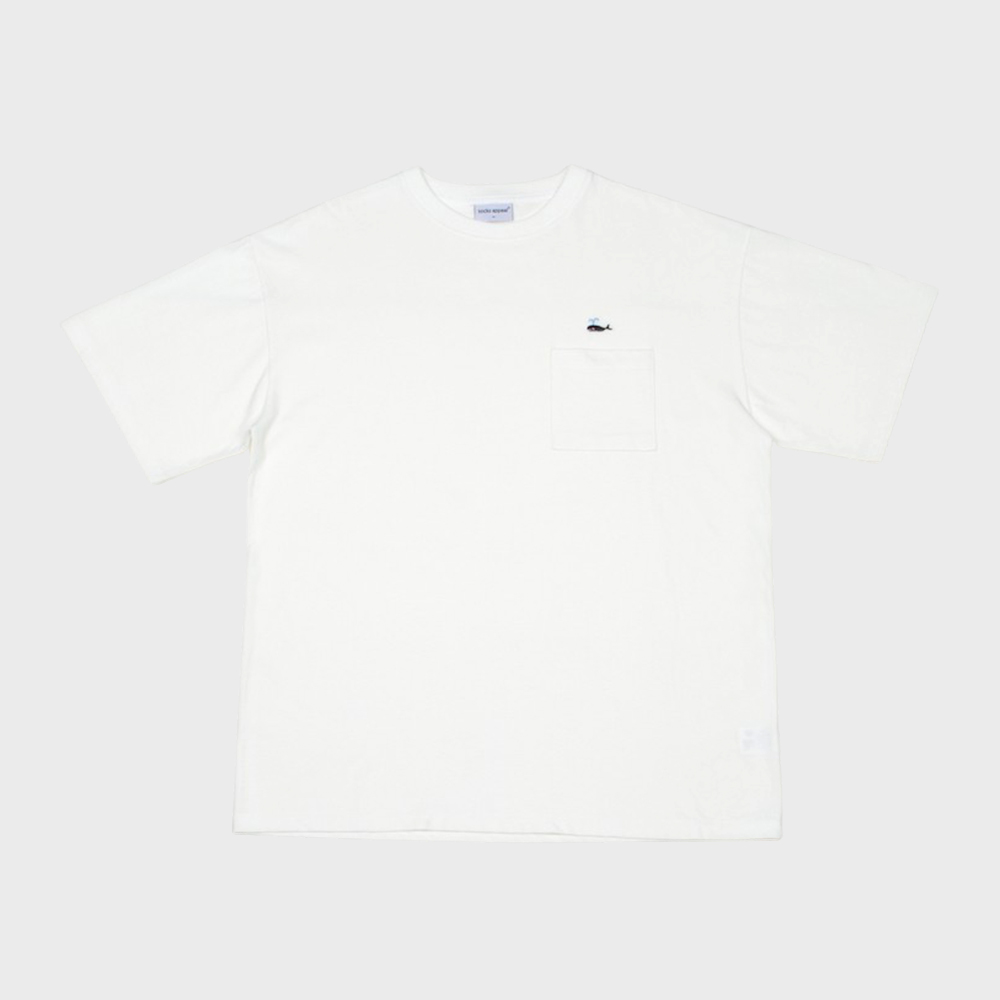 pocket t shirt whale white (80% OFF)