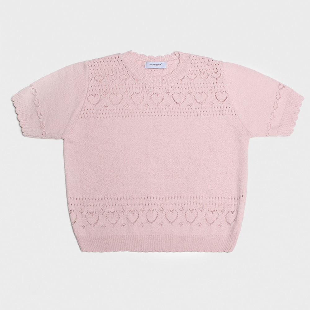 heart eyelet pullover pink (40% off)